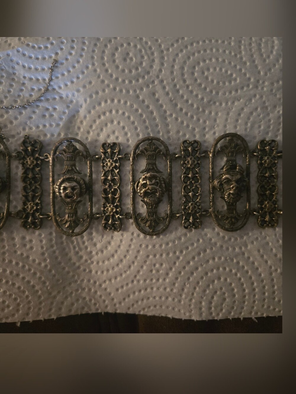 Peruzzi, Fratelli Antique Filigree Linked Bracelet in Aged 800 Silver, C 1930s